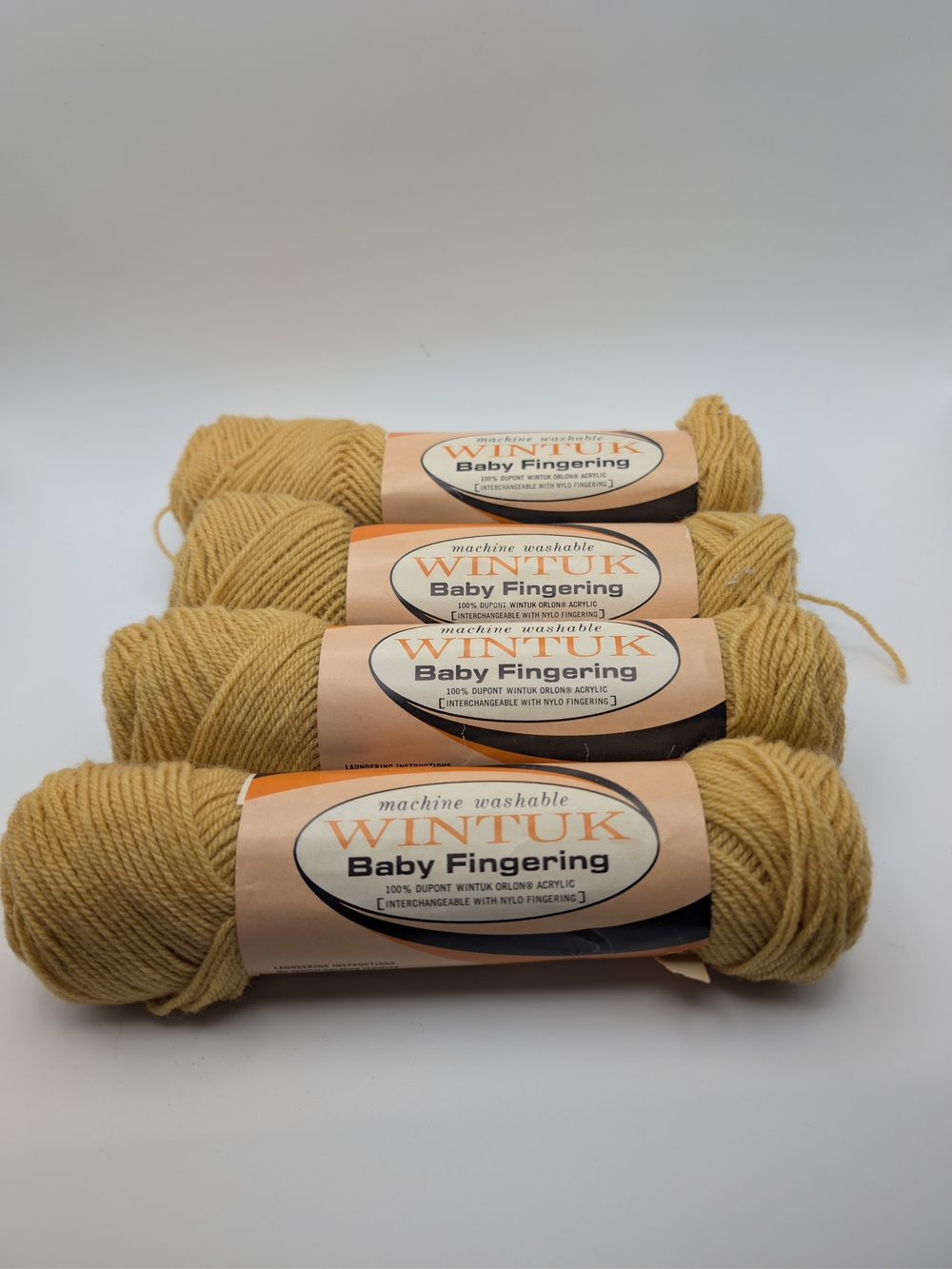 Vtg Wintuk Baby Fingering Yarn 4 Skeins, Topaz